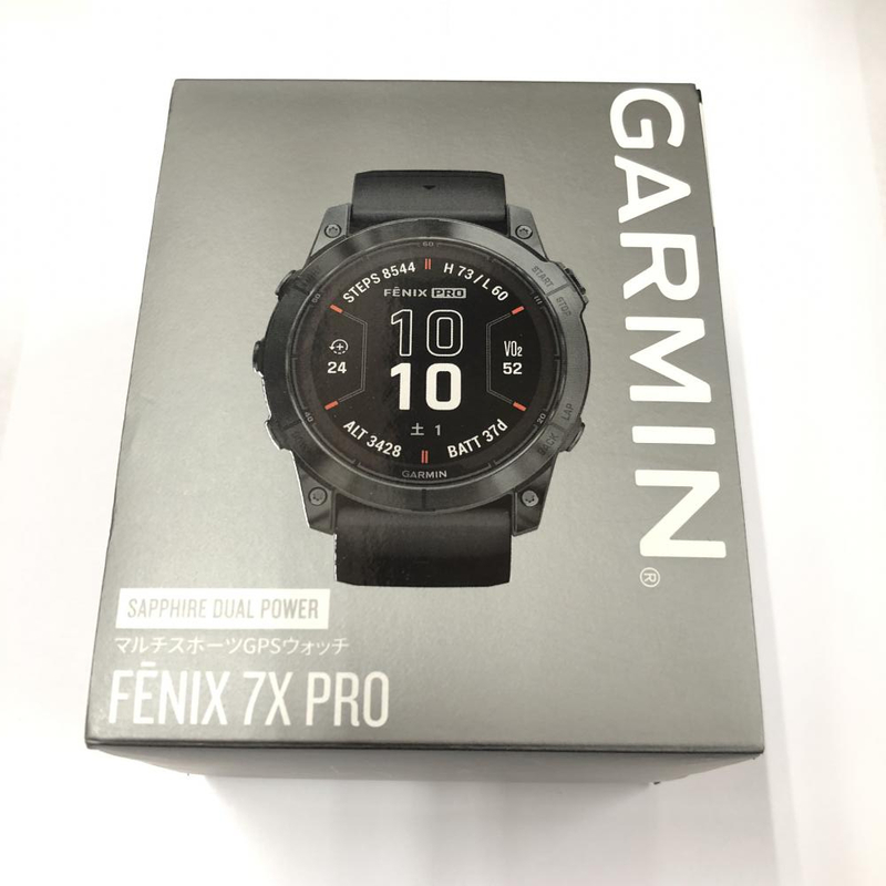 【中古】GARMIN fenix 7X Pro Sapphire Dual Power 010-02778-52 Ti Carbon Gray/Black Band[240017621923]