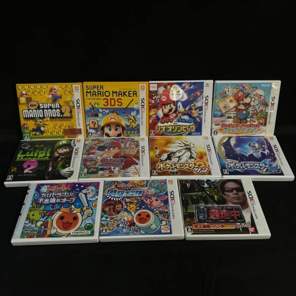 DDc100Y06 3DS 任天堂 nintendo カセット ゲーム ソフト スーパーマリオ ポケットモンスタームーン 太鼓の達人 など 11点 まとめ