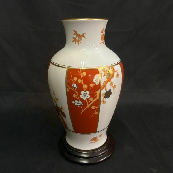DEc043D08 大倉陶園 四君子之内 四君子の花瓶 梅 1978年 限定版 フランクリン・ポーセリン 高級磁器 日本製 花器 花瓶
