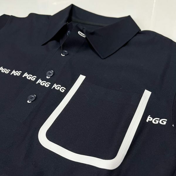 【新品・正規品】「 P G G 」 by PEARLY GATES パーリーゲイツ ／メンズ 半袖 ポロシャツ NV《サイズ4》