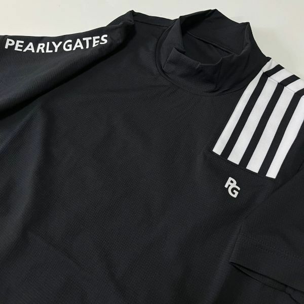 【新品・正規品】PEARLY GATES パーリーゲイツ メンズ　半袖 ハイネックシャツ（４ライン）DNV≪サイズ4≫