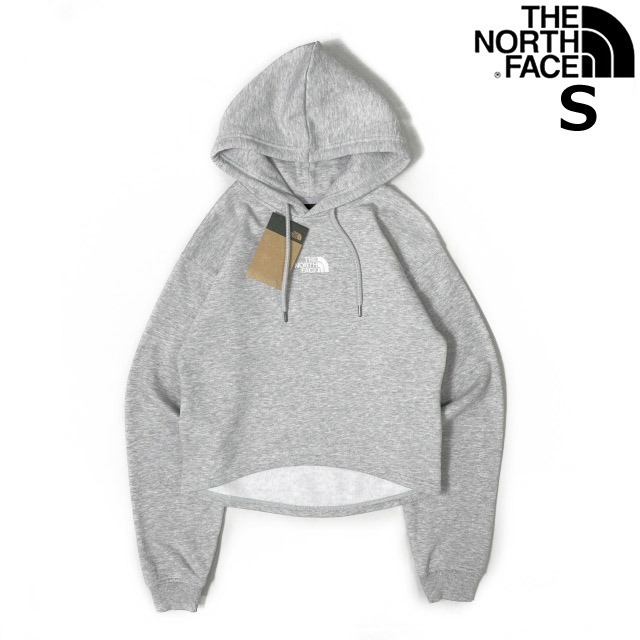 売切り【正規新品】THE NORTH FACE◆W EVOLUTION HI LO HOODIE プルオーバー パーカー US限定 ショート丈 ロゴ刺繍(S)グレー 181130-10