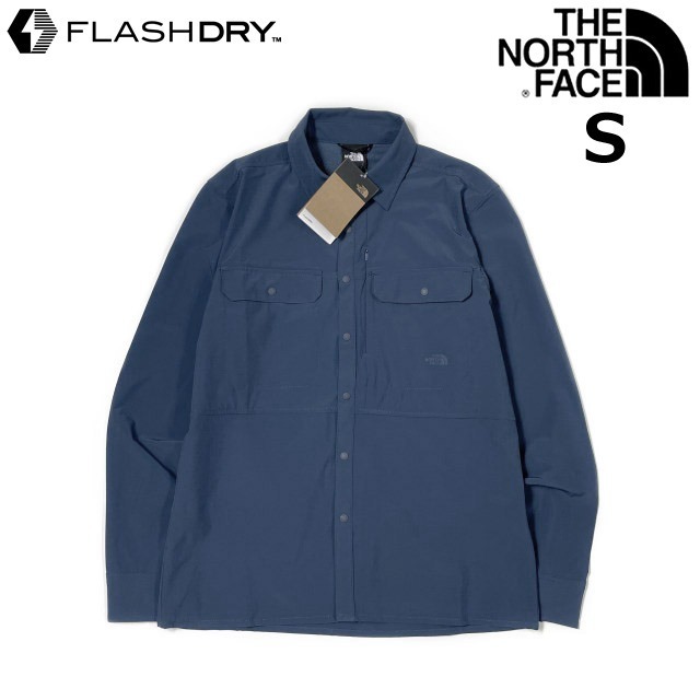 売切り【正規新品】THE NORTH FACE SNIKTAU L/S SUN SHIRT 長袖 US限定 速乾 胸ポケット ストレッチ アウトドア FLASHDRY(S)青 180914-15