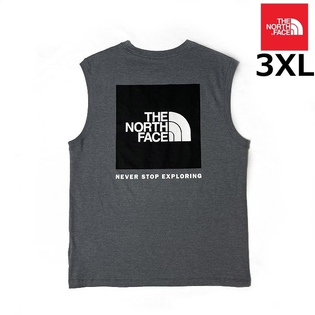 売切り【正規新品】THE NORTH FACE BOX NSE TANK タンクトップ Tシャツ US限定 ボックスロゴ グラフィック コットン(3XL)グレー 180903-15