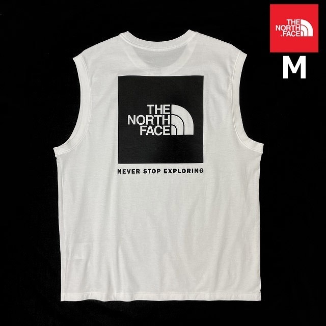 売切り【正規新品】THE NORTH FACE BOX NSE TANK タンクトップ Tシャツ US限定 ボックスロゴ グラフィック コットン(M)白 180903-15