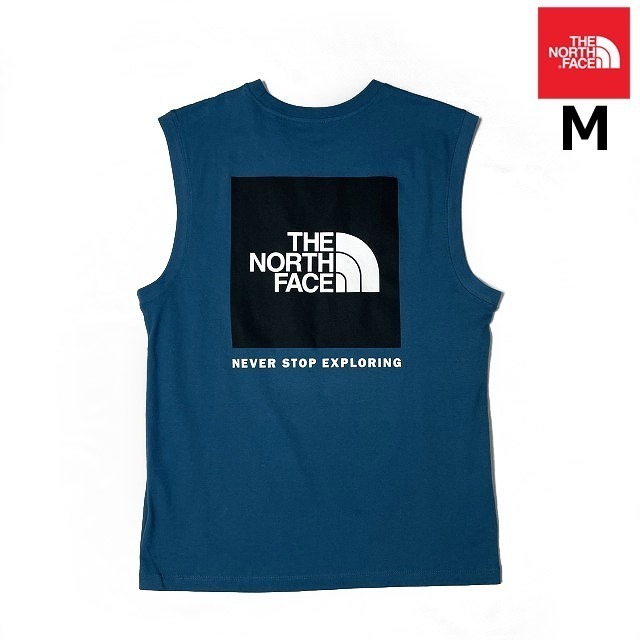 売切り【正規新品】THE NORTH FACE BOX NSE TANK タンクトップ Tシャツ US限定 ボックスロゴ グラフィック コットン(M)青 180903-15