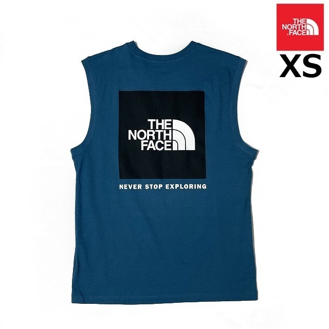 売切り【正規新品】THE NORTH FACE BOX NSE TANK タンクトップ Tシャツ US限定 ボックスロゴ グラフィック コットン(XS)青 180903-15
