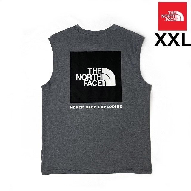 売切り【正規新品】THE NORTH FACE BOX NSE TANK タンクトップ Tシャツ US限定 ボックスロゴ グラフィック コットン(XXL)グレー 180903-15