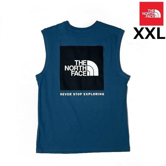 売切り【正規新品】THE NORTH FACE BOX NSE TANK タンクトップ Tシャツ US限定 ボックスロゴ グラフィック コットン(XXL)青 180903-15