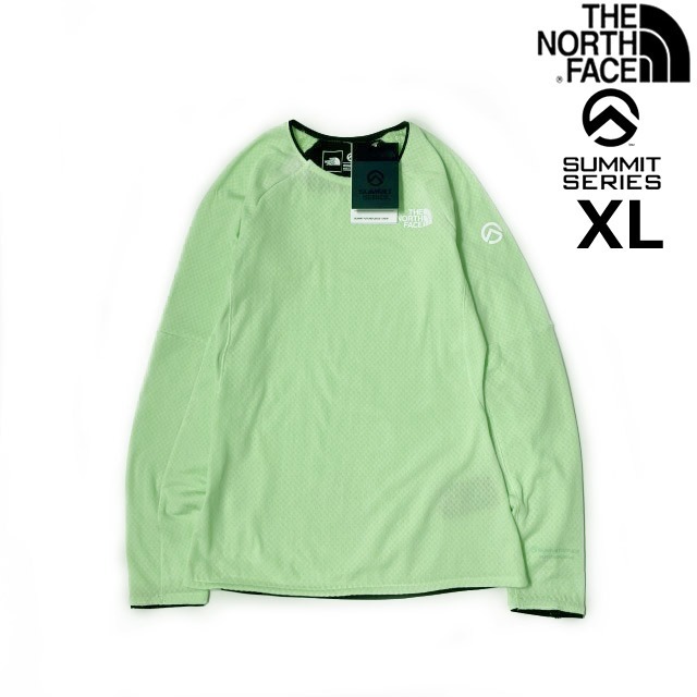 売切り【正規新品】THE NORTH FACE◆W SUMMIT SERIES FUTUREFLEECE CREW 長袖 Tシャツ ロンT US限定 ストレッチ 男女兼用(XL)緑 180902-15