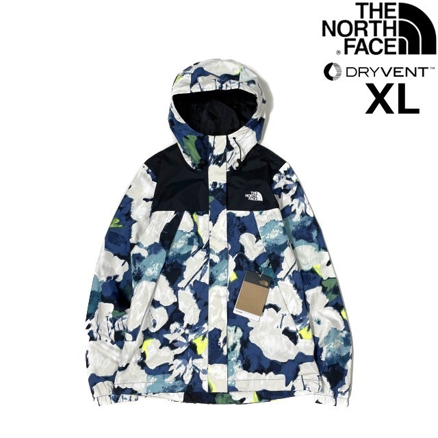 売切り【正規新品】THE NORTH FACE◆W ANTORA JACKET マウンテンジャケット US限定 防水 高機能 撥水 アウトドア(XL)紺 総柄 180915-15