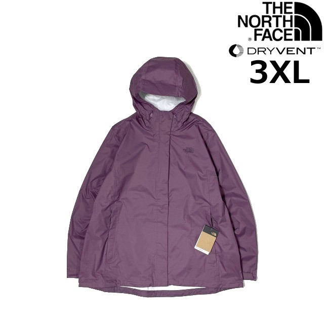 売切り【正規新品】THE NORTH FACE◆W VENTURE 2 JACKET ナイロンジャケット US限定 パッカブル 撥水 ロゴ刺繍 キャンプ(3XL)紫 180915-15