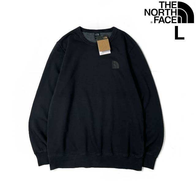 売切り【正規新品】THE NORTH FACE◆GARMENT DYE CREW トレーナー ガーメントダイ ハーフドームロゴ US限定 裏起毛(L)黒 181130-MP3-33