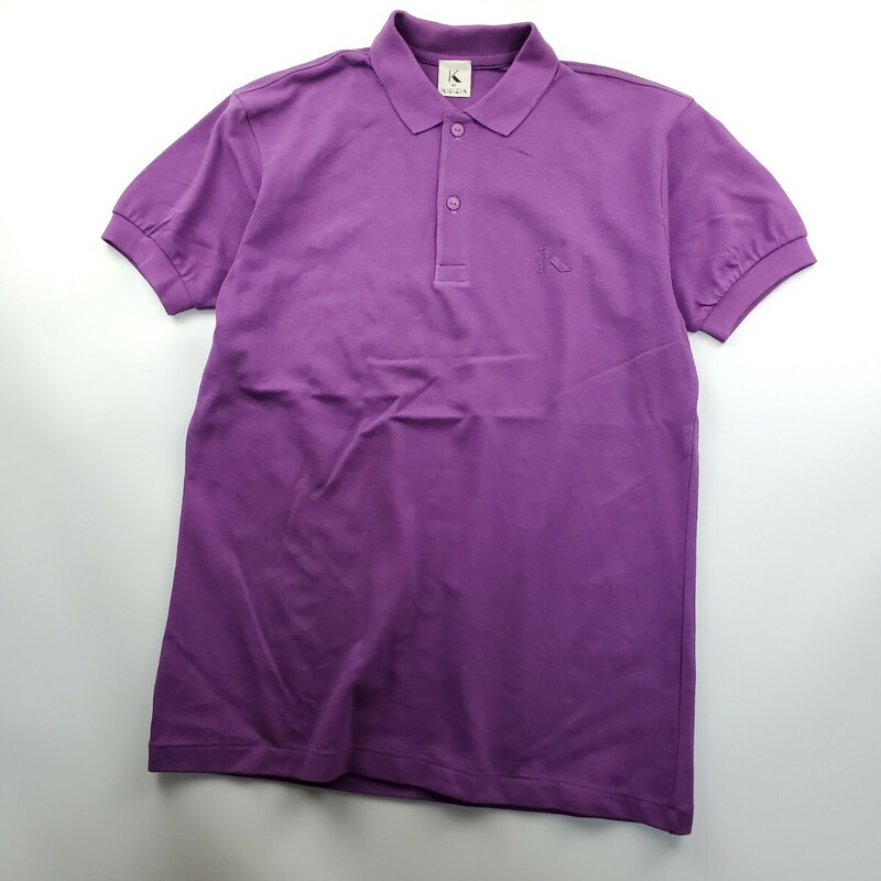 ＊b 【マニッシュな大人の雰囲気】 クリツィア K OF KRIZIA ロゴ刺繍 ポロシャツ 半袖 40サイズ 紳士服 メンズ トップス 紫 パープル