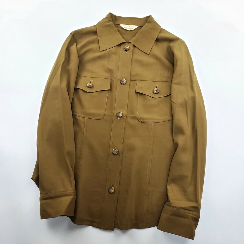 ◇b 【クラシックなスタイル】 トラサルディ TRUSSARDI シャツ ジャケット 長袖 44サイズ 婦人服 レディース トップス 茶 ブラウン