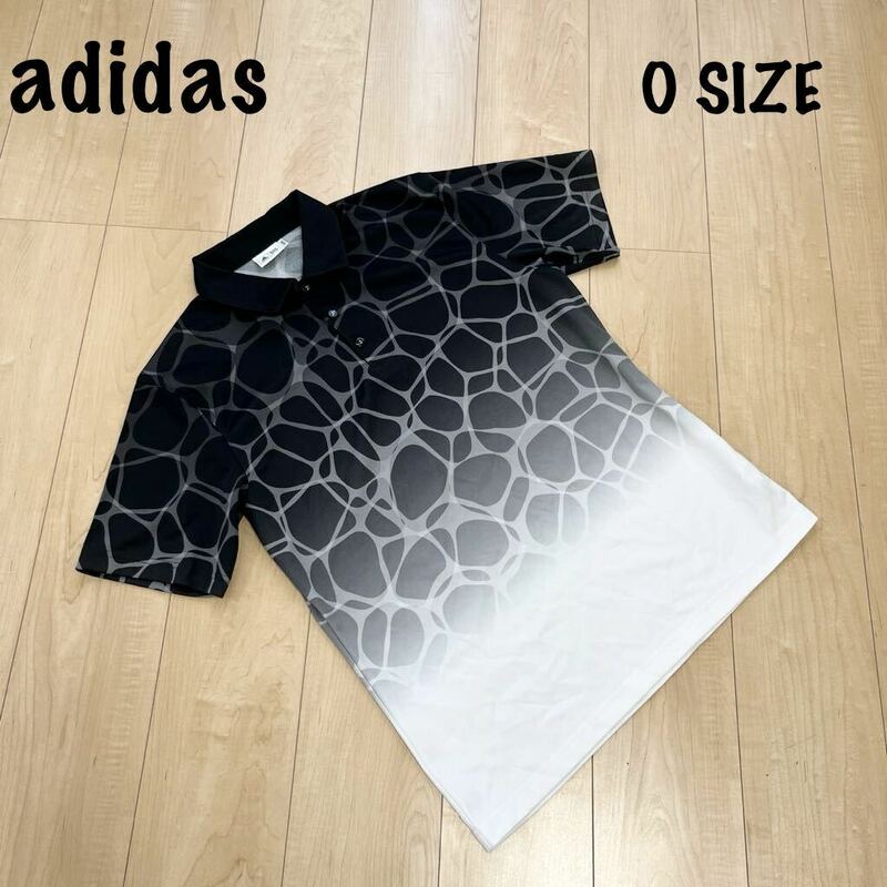 美品　adidas アディダス　テーラーメイドゴルフ　半袖 シャツ Oサイズ　ゴルフウェア　ポロシャツ ブラック　ホワイト　グラデーション