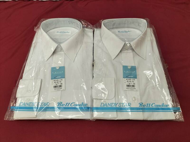 アイトス株式会社　Yシャツ　ホワイト　40（40－76）L相当　メンズ　01