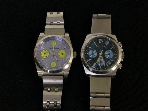 1円 ジャンク品 ポールスミス クロノグラフ クオーツ メンズ腕時計 セット EV514