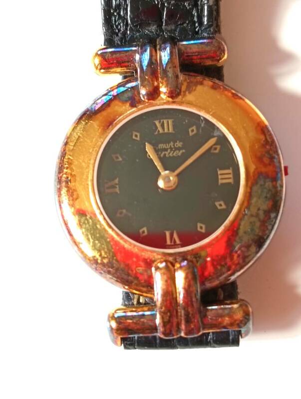 難あり　純銀？　Cartier(カルティエ)のマストコリゼ　腕時計　アンティーク　ヴィンテージ