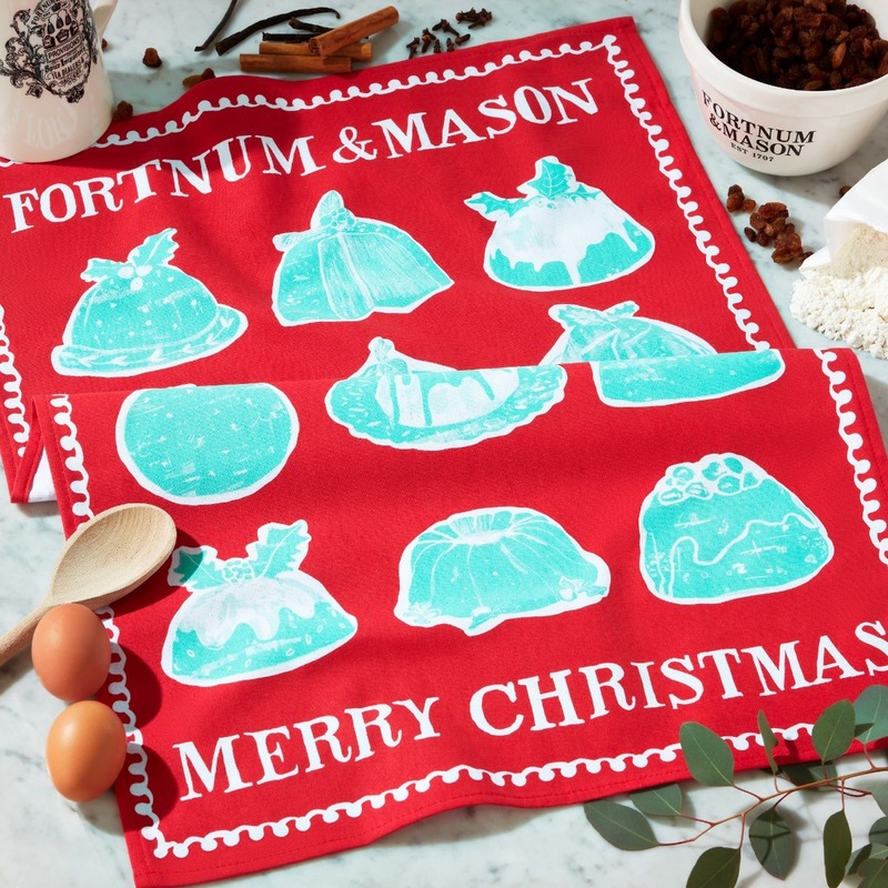 【匿名 送料無料】Fortnum&Mason フォートナム＆メイソン クリスマスプディング ティータオル キッチンクロス 英国製