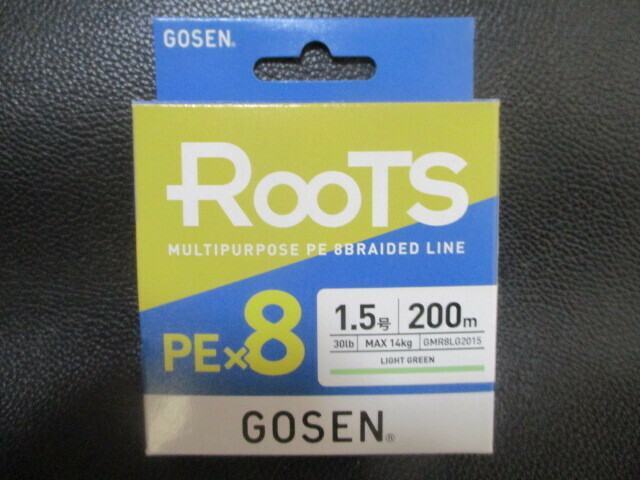 18　GOSEN　RooTS・PE×8・ライトグリーン　1.5号200ｍ巻き新品未使用！