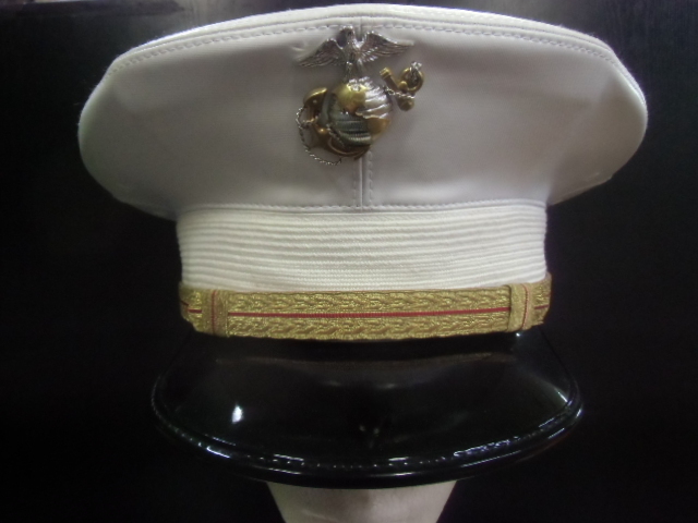 -J- ミリタリー サバゲー 米軍放出品 実物 USMC 海兵隊 MARINE 帽子 制帽 キャップ 制服 ドレスキャップ アメカジ コスプレ Mサイズ