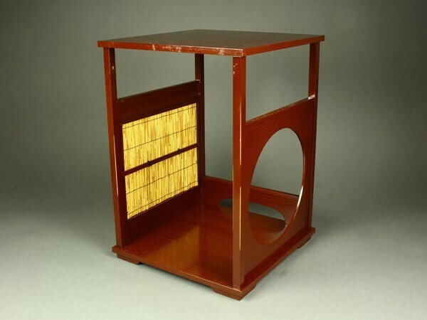 【宇】1735 塗師 一斎作 吉野棚 組立式 紙箱 茶道具