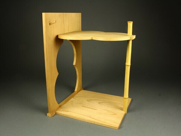 【宇】1815 木彫 瓢棚 組立式 紙箱 茶道具