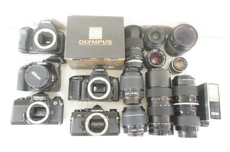 ② オリンパス OM-2 ニコン FE ブラック ミノルタ フィルムカメラ Nikon P100 デジタルカメラ 他 約16点 まとめてセット 4805301071