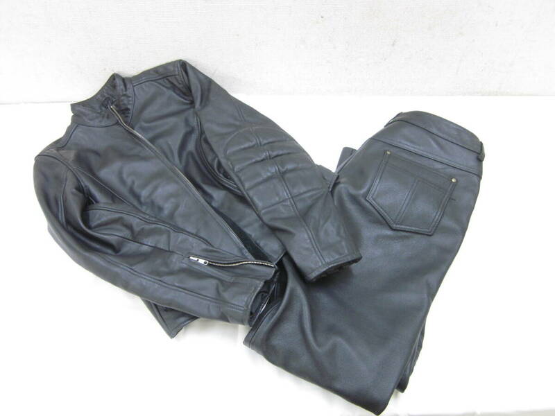 NANKAI ナンカイ 南海 メンズ シングルライダース レザージャケット 牛革 本皮 革ジャン 11号 ズボン Mサイズ セット 5105021041
