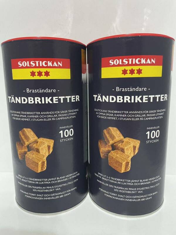 SOLSTICKAN Wooden Cubes 着火材 100個入り ベジタブルワックス使用