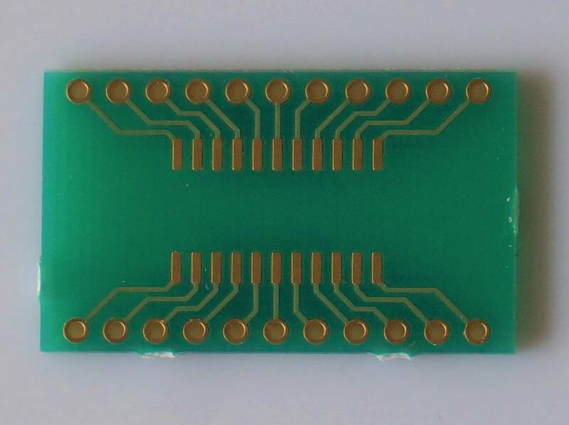 変換基板10枚set L1面(SOP→DIP変換), L2面(TSSOP→DIP変換) 両面PCB 30×18mm×1.6t FR-4 [K1027]