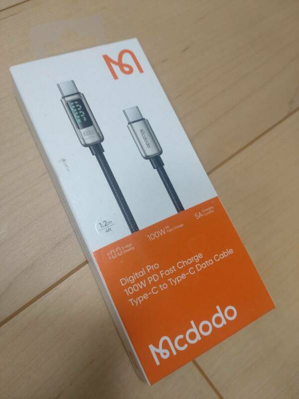 【送料無料】Mcdodo USB C to Cケーブル PD100W 出力表示 1.2m【未使用】　