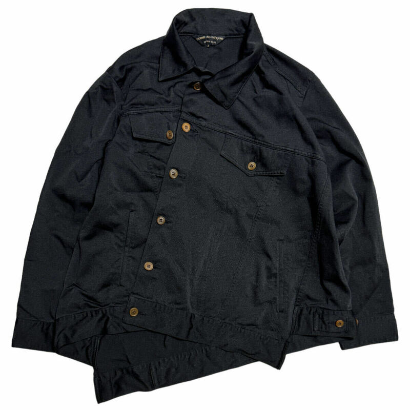 捩れ トラッカージャケット ポリエステル縮絨 Gジャン コムデギャルソンオムプリュス HOMME PLUS 18AW Boiled Polyester Trucker Jacket