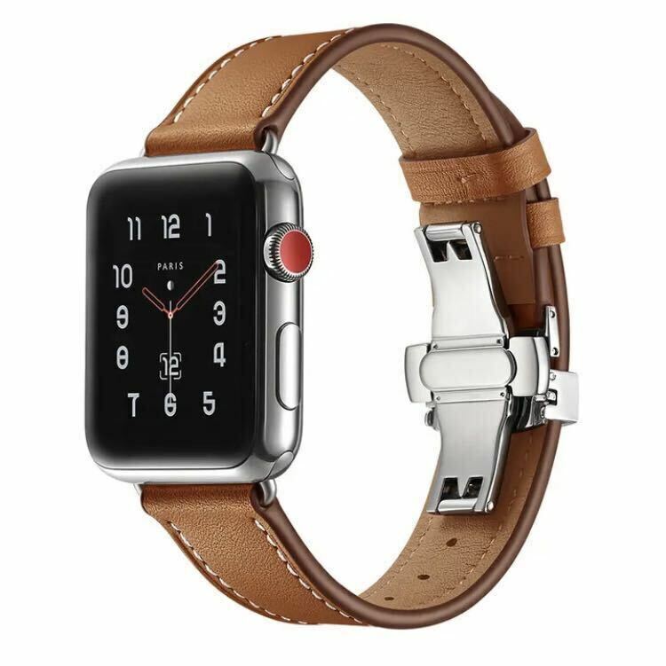 新作入荷セール　Apple Watch 交換バンド レザー band おしゃれ　ブラウン42/44/45/49mm用　400p現品限り