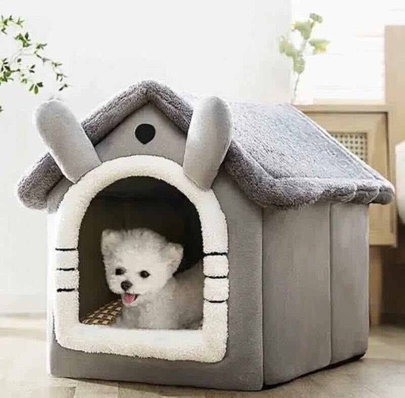 新作　ペットハウス 猫 犬 クッション ふわふわ ペット用品 ベッド 組み立て　　ファスナー仕様　厚み　1968m