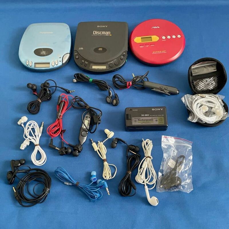 SONY Panasonic CDプレーヤー ポータブルCDプレーヤー CDウォークマン イヤホンなど 未チェック ジャンク品