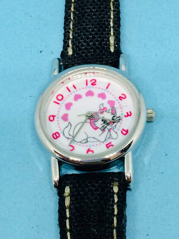 (G03)ディズニー(*'▽')ディズニー・マリー（電池交換済み）シルバー・レディス腕時計USED（送料全国一律185円）素敵な時計です。