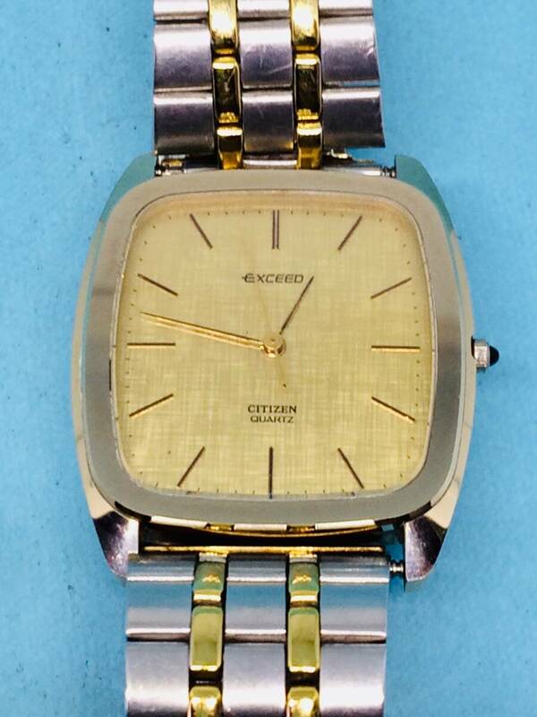 (G10)美しい時(*'▽')シチズン・エクシード（電池交換済み）ゴールド・メンズ・ドレスウォッチUSED（送料全国一律185円）素敵な時計です。