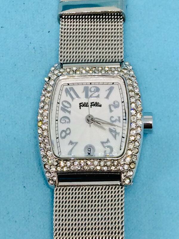(G17)人気のⅡ(*'▽')フォリフォリ・ディト（電池交換済み）シルバー・レディス・腕時計USED（送料全国一律185円）しゃれた時計です。