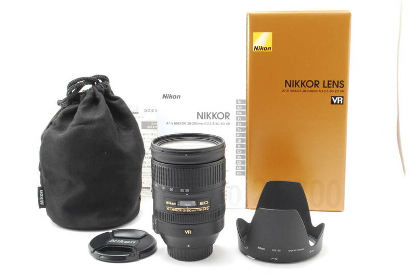 【かなり美品】Nikon AF-S NIKKOR 28-300mm f3.5-5.6G ED VR 動作写りOK 新品時のマット感ありかなりキレイ&クリア 付属品多数揃ってます。