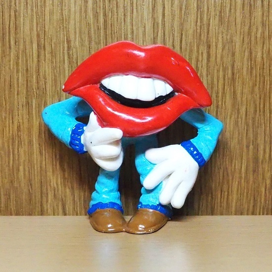 タンリップス　PVC　フィギュア　ブルー　1989　ゼネラルフード　Tang Lips　くちびる　アメトイ　ミールトイ　アドバタイジング