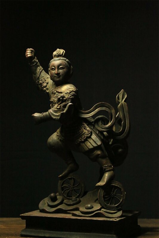 【無盡蔵】〈仏像〉中国古美術品 明清時期 金漆塗 細 木雕 希少