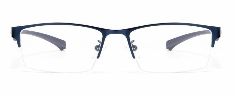 1円スタート　ハーフリム　金属フレーム　超軽量　タテ眼鏡　レンズ交換可能　メガネフレーム　 sc0372