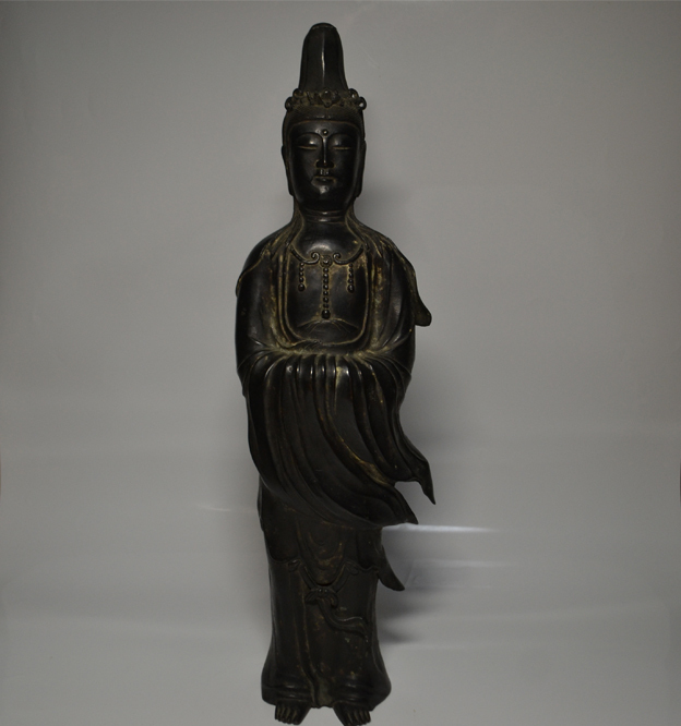 仏教美術　観音　銅製　古銅　仏像　置物　高さ42㎝　