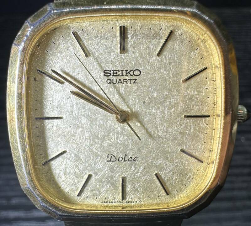 腕時計 SEIKO Dolce QUARTZ 6030-5200 ELGHT 8 JEWELS セイコー ドルチェ 51.33g メンズ 9D217WA