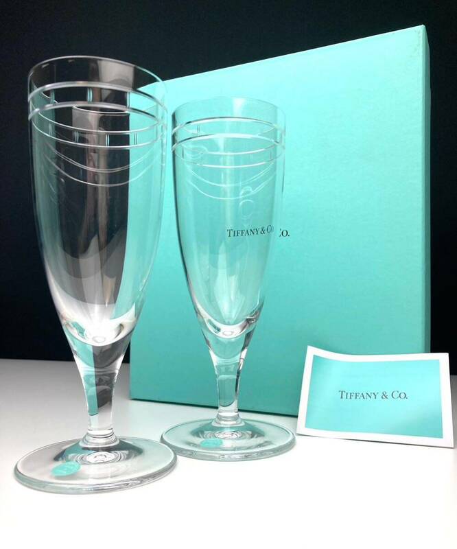 【未使用】TIFFANY&Co. ティファニー ペアグラス アトラス ピルスナー シャンパングラス グラス