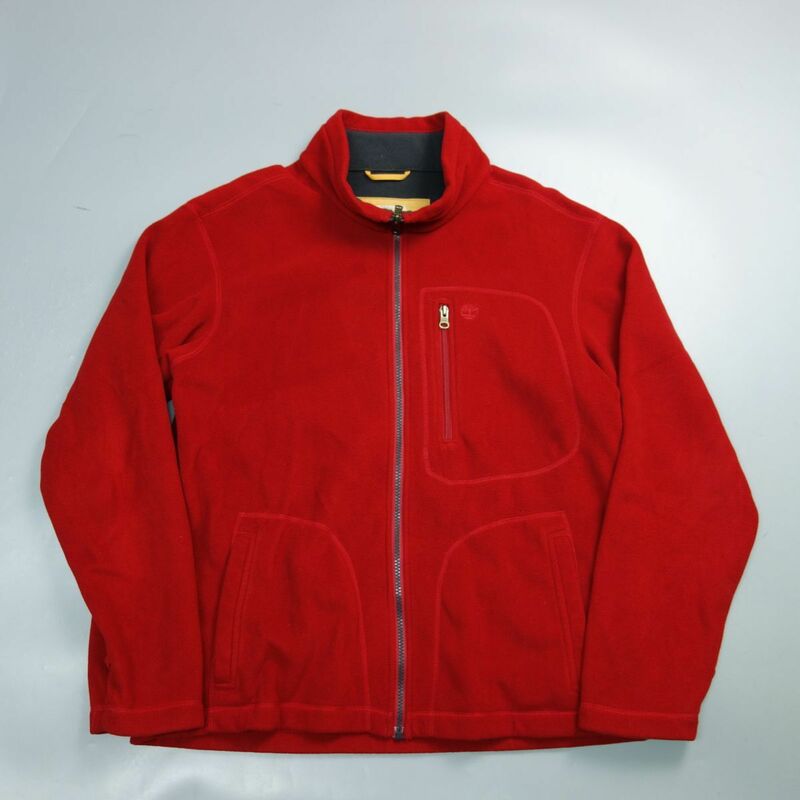 00s Y2K ティンバーランド Timberland ロゴ刺繍 フリースジャケット インナー 赤 メンズ M