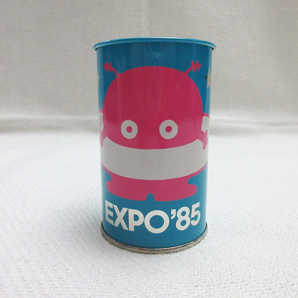 未使用・デッドストック■EXPO’85 つくば万博 コスモ星丸 ペンホルダー ペン立て ブリキ缶 ペンスタンド ヴィンテージ レトロ