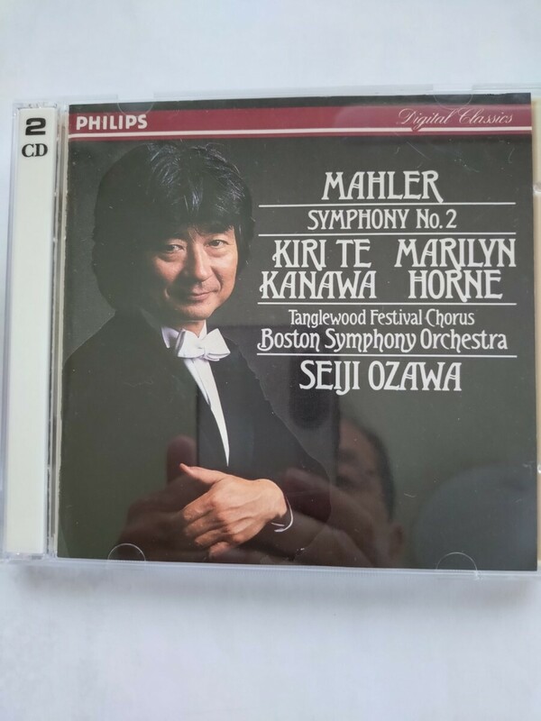 【ジャンク品】小澤征爾指揮 マーラー交響曲第2番 ハ短調「復活」ボストン交響楽団 CD 2枚組 (２枚目再生不能)